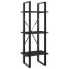 3‑Tier Grey Engineered Wood Book Cabinet – Modern Industrial Wall‑Mounted Shelf