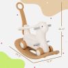 Rocking Horse for Toddlers 2-5 Years, 4-in-1 Baby Rocking Horse with Detachable Balance Board and Push Handle, Brown