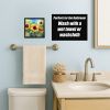 Sunflowers in Watercolor Framed Metal Print Bathroom, Kitchen, Office, Home Decor Wall Art Ready to Hang, Square, 8X8