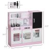 Pink Wooden Pretend Play Kitchen – Ice Maker, Chalkboard, Play Phone & Storage