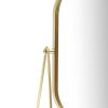 Round Edge Tabletop Easel Mirror with a Modern Gold Finish Vanity Mirror 7" x 5"