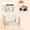 3‑Piece Wooden Kids Table & Chair Set – Reversible Desktop, Storage Drawers & Bookshelf