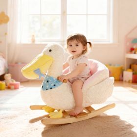 Pelican Baby Rocking Horse – Plush Ride‑On with Duck Sound & Safety Belt
