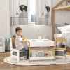 3‑Piece Wooden Kids Table & Chair Set – Reversible Desktop, Storage Drawers & Bookshelf