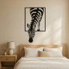 Modern Zebra Metal Wall Art – Black & White Wildlife Sculpture
