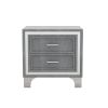 2-Drawer Nightstand with Metal Legs for Bedroom, Mid Century Nightstand Fully Assembled Except Legs and Handles,Velvet Bedside Table-Gray