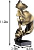 Thinker Statue, Silence is Gold Abstract Art Figurine,Modern Home Resin Sculptures Decorative Objects,Table Top Decor for Livingroom Home Decor,Office