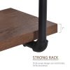 3-Tier Industrial Pipe Shelves, Floating Wall Mounted Bookshelf, Metal Frame Display Rack for Living Room or Bedroom, Rustic Brown