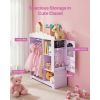 Kids Dress Up Storage, with Jewelry Cabinet, Dress Up Closet with Mirror and Shelves, Princess Costumes Wardrobe Closet