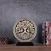 Abstract Circular Tree of Life Decorative Sculpture, Black and Gold Home Decor, Modern Art Home Accent Suitable for Office Shelves, Coffee Tables