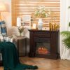 32" Electric Fireplace with Mantel – Freestanding 3D Flame Heater, 1400W with Remote