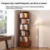 Upgraded 360° Rotating Bookshelf – 6‑Tier Corner Bookcase w/ Wheels for Small Spaces