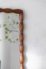 Mid-Century Modern Mirror with Solid Wood Frame,Wall-Mounted High-Definition Non-deformable Bedroom Mirror, Living Room Mirror,Brown