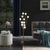 46" In 11-Light Acrylic Globe Aluminun Led Chrysanthe Yellow Gold Metal Floor Lamp