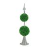 Artificial Two‑Tiered Boxwood Sphere Topiary on Metal Spire – 26.5"