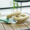 Natural Wood Round Chain Decor – Hand‑Carved 3‑Link Sculptural Accent