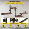 Industrial Pipe Shelving, Pipe Shelves with 4-Tier Wood Planks, Rustic Floating Shelves Wall Mounted, Wall Shelf DIY Bookshelf for Bar Kitchen Bathroo