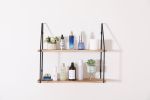 Gardenia Floating Shelf with Metal Brackets, Wall Mounted Rustic Wood Wall Storage, Decorative Hanging Display for Trophy, Photo Frames, Collectibles