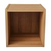 Wall Mounted Cube Shelves, Set of 4, Light Honey and White Textured Finish