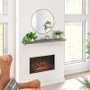 48" Rustic Gray Wall Mount Fireplace Mantel, Chic Floating Shelf Design