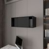 Black Floating Cabinet with Sliding Door