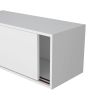 White Floating Cabinet with Sliding Door
