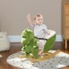 Plush Dinosaur Rocker with 32 Songs, Safety Seat & Wooden Base