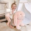 Plush Bunny Rabbit Rocking Horse – Pink Toddler Ride-On Toy with Sounds & Safety Belt