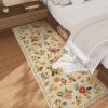 Washable Small Entryway Area Rugs: 2'x3' Floral Rug Non Slip Door Mat Indoor Entrance Stain Resistance Low Pile Throw Rugs for Inside Front Door Floor