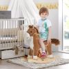 Plush Rocking Horse with Sounds, Wooden Rockers & Base for Toddlers 36-72 Months, Cozy Toddler Rocking Chair