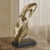Loving Hands Gold Sculpture – Contemporary Resin Tabletop Statue | Modern Symbol of Connection
