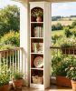 Modern Cube Bookshelf 70.9 Inch Tall Narrow Bookcase with 5-Tier Storage for Living Room Bedroom Hallway