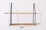 Gardenia Floating Shelf with Metal Brackets, Wall Mounted Rustic Wood Wall Storage, Decorative Hanging Display for Trophy, Photo Frames, Collectibles