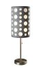30-Inch Gray & White Retro Table Lamp – Two-Layer Shade