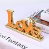 Love Sign Decoration,Orange and Gold Love Signs for Home Decor,Gold Bird Sculpture Personalized Love Decor
