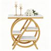 4-Tier Small Side Table with Storage Shelves Snack Table End Table for Living Room Bedroom Rustic Industrial Style