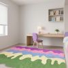 Area Rugs colorful abstract plush rug Soft velvet texture, high-quality polyester blend, perfect for living room, bedroom or study floor mats