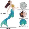 Metal Mermaid Sea Wall Decor Outdoor Garden Hanging Art Sculptures Home Ocean Theme Decorations for Kitchen Bathroom and Pool - 14.9Inches