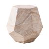 Direct Wicker Magnesium Oxide Marble-Look Accent Table for Indoor & Outdoor Use,Beige
