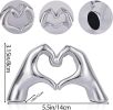 Silver Heart Hand Decorative Sculpture, Room Home Decor Aesthetics for Office, Living Room, Coffee Table, Dining Table, Center Entrance, entryway