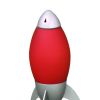 10.5" Acrylic Rocket Ship Kids Lamp – Red Night‑Light Glow w/ UL Switch Cord