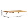 Wall Mounted Folding Table, 47.2 x 19.7 inches Wall Mount Table, Floating Desk with Iron Bracket, Fold Down Desk for Small Spaces, Home Office, Dining