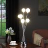 27.5" Silver Chrome 6-Light Globe Table Lamp – Acrylic LED Statement Accent