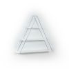Moset Floating Wall Decor Wall Mounted Rustic Decorative Hanging Metal Bracket Triangle Shelf for Books, White/Chrome