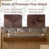 60" Fireplace Mantel, made of Solid Pine, Wall-Mounted Floating Shelf,Brown