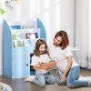 Toy Storage Organizer Kids Bookshelf Freestanding Children Bookcase Cabinet Toys Clothes Books Blue