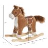 Plush Rocking Horse with Sounds, Wooden Rockers & Base for Toddlers 36-72 Months, Cozy Toddler Rocking Chair