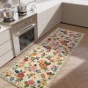 Washable Small Entryway Area Rugs: 2'x3' Floral Rug Non Slip Door Mat Indoor Entrance Stain Resistance Low Pile Throw Rugs for Inside Front Door Floor