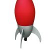 10.5" Acrylic Rocket Ship Kids Lamp – Red Night‑Light Glow w/ UL Switch Cord