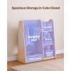 Kids Dress Up Storage, with Mirror, Dress Up Closet, Toddler Wardrobe Closet for Little Girls, Armoire with Shelves & Bottom Tray, Costume Organizer
